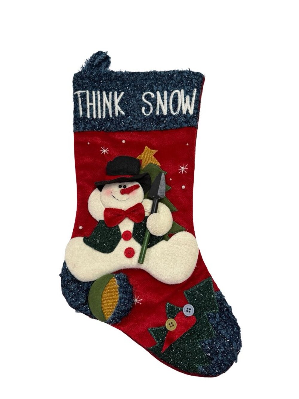 Dan Dee Collector’s Choice Think Snow Snowman Christmas Stocking 17” 3D Plush